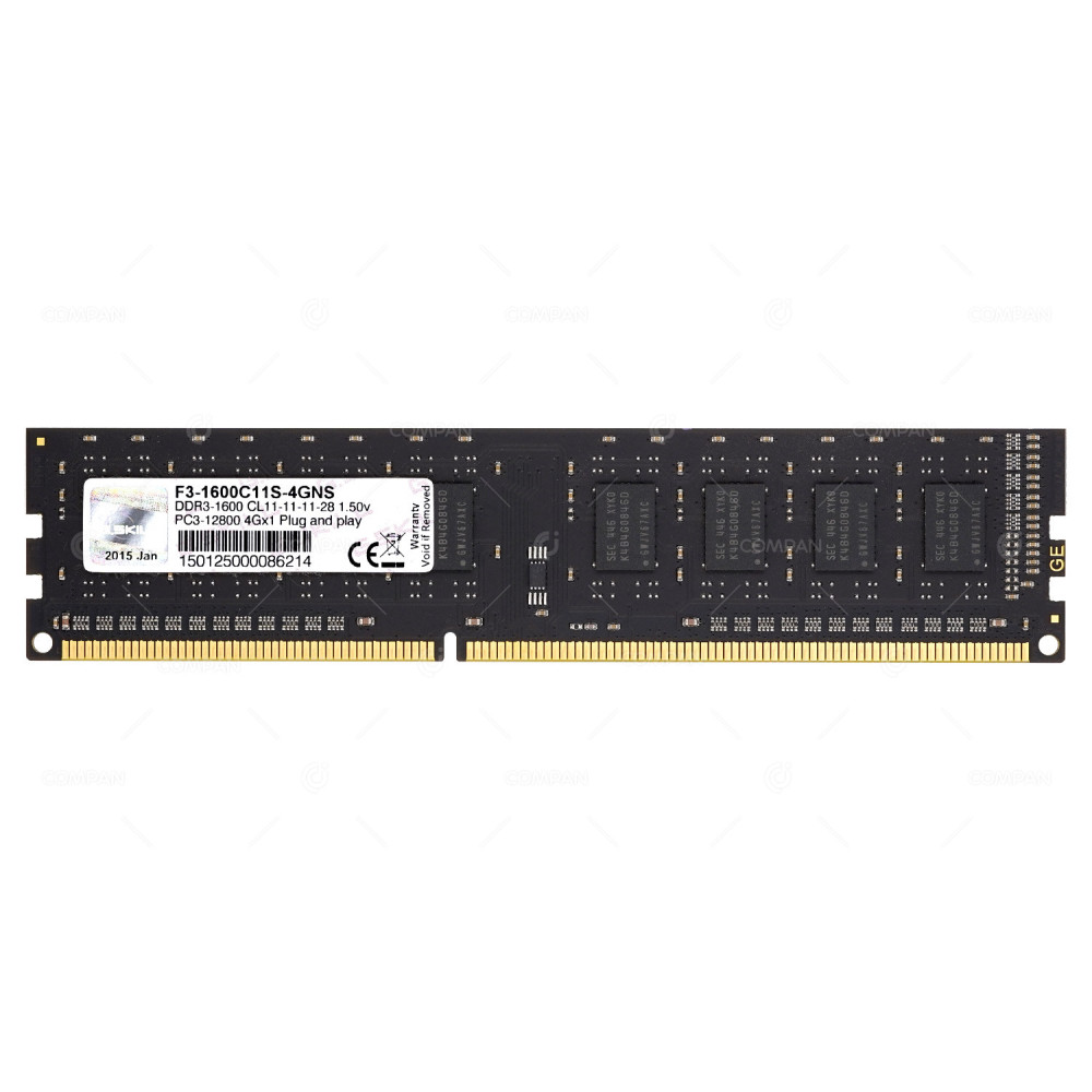 F3-1600C11S-4GNS  G.SKILL DDR3 SDRAM 4GB PC3-12800 1600MHZ UDIMM CL11